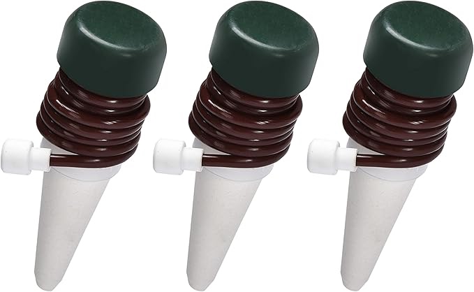 Window Garden Plant Self Watering Spikes - Terracotta Plants Waterer Set of 3- Wine Bottle Plant Watering Devices - Self-Watering Stakes to Automatically Water Indoor and Outdoor Plants On Vacation