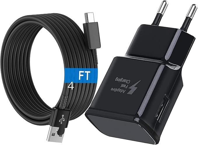 European Phone Travel Wall Charger,Europe USB Type C Fast Adapter 15w Plug for Samsung Galaxy/LG/Moto Euro CE International 5V with USBA-C Cable Italy,France,Spain,German,International