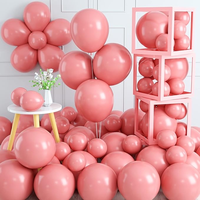 MOMOHOO Dusty Pink Balloons Different Sizes - 70Pcs 10Inch/5Inch Light Coral Balloons Dusty Rose Latex Balloons, Birthday Party Balloons Helium Balloons For Bridal Shower/Sweet 16 Birthday Decorations