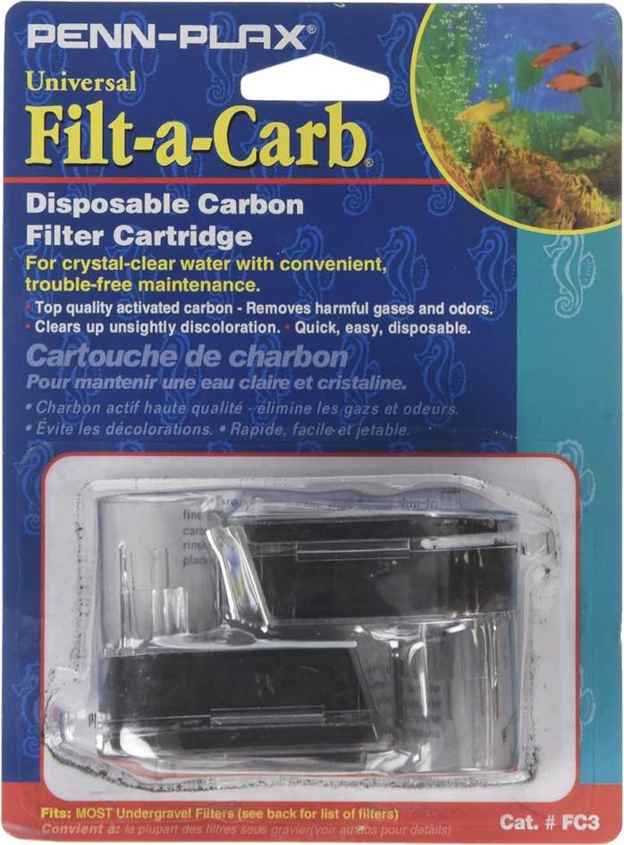 Penn-Plax Filt-a-Carb Replacement Activated Carbon Media Cartridges (2 Pack) â€“ Universal Fit for Most Undergravel Filters â€“ Provides Chemical Filtration (FC3)
