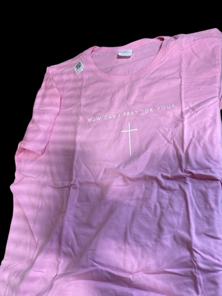 Port & Company How Can I Pray For You Shirt Size XL Ladies (Pink)