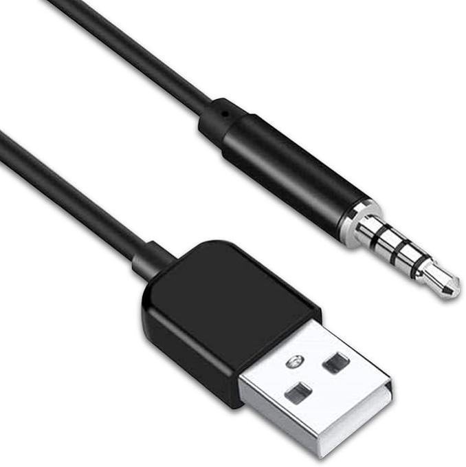 USB to 3.5mm Jack Audio Adapter, Male AUX Audio Jack to USB 2.0 Male Charge Cable Adapter Cord for iPod Shuffle MP3 Player Headphones Speakers and Other Devices 3.3FT 1PC