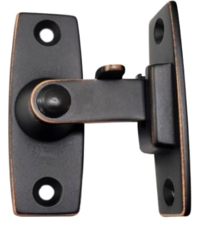 QCAA 2.5" Heavy Forged Solid Brass Door Latch, 90 Degree Right Angle Door Latch Buckle for Doors & Windows, Aged Classic Bronze, 1 Pack