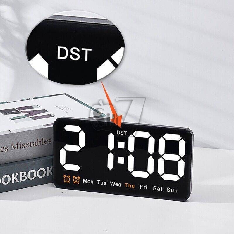 DS-6638 Digital Wall or Stand Clock with Large Display, Big Digits, 12/24Hr