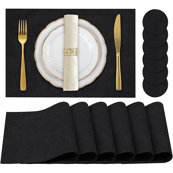 Placemat Set of 4 Black color