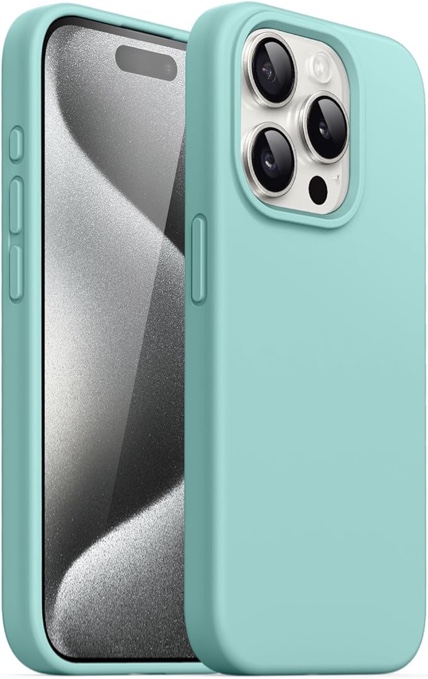 JETech Silicone Case for iPhone 15 Pro Max 6.7-Inch, Silky-Soft Touch Full-Body Protective Phone Case, Shockproof Cover (Bright Blue)