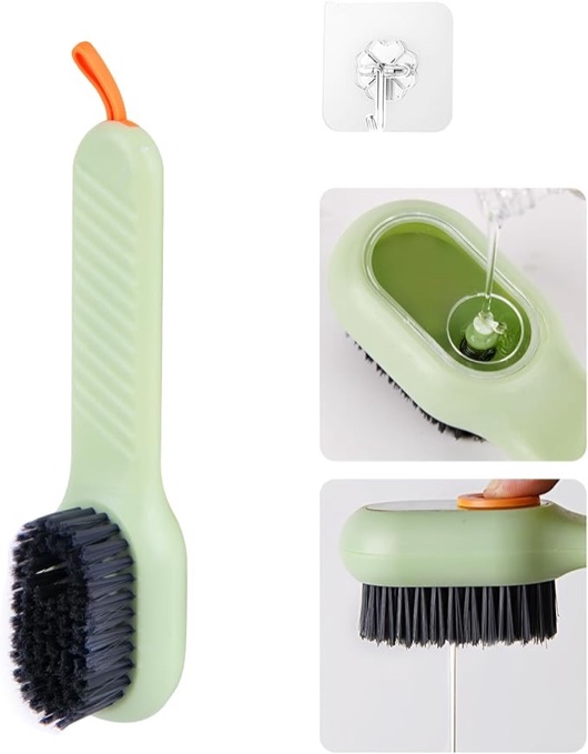 2 in 1 Multifunction Cleaning Brush with Hooks, Multifunctional Liquid Shoe Brush, 2024 Newest Cleaning Brush with Soap Dispenser, Injectable Multifunction Cleaning Brush with Hook