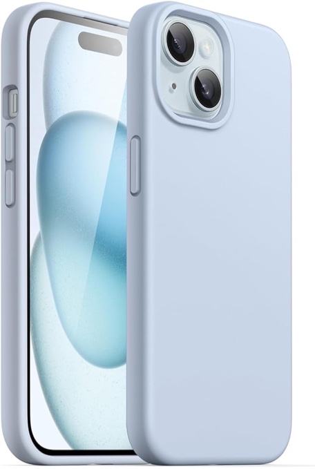 JETech Silicone Case for iPhone 15 Plus 6.7-Inch, Silky-Soft Touch Full-Body Protective Phone Case, Shockproof Cover (Bright Blue)