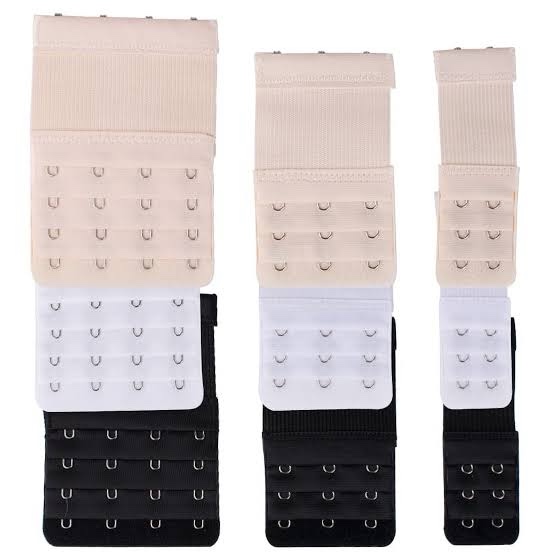 9 Pcs Women's Bra Extender 2 Hooks/ 3 Hooks/ 4 Hooks Elastic Bra Extension Strap Bra Lingerie Extenders, White/Black/Beige (2 Hooks18pcs mix)