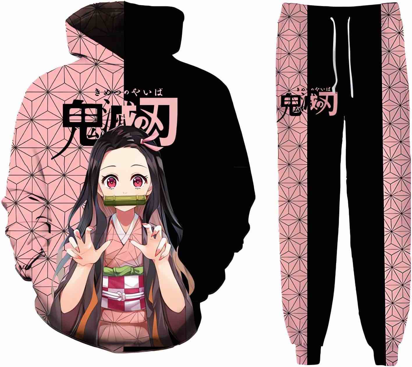 (Size S) Unisex Casual Hoodie,Novelty Anime Hoodie And Sweatpants Pullover Sweatshirt 2 Piece Set