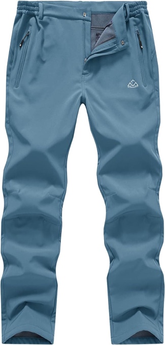 (3X-Large) BASUDAM Men's Utility Work Pants Snow Waterproof Softshell Winter Fleece Lined Insulated Outdoor Mountain