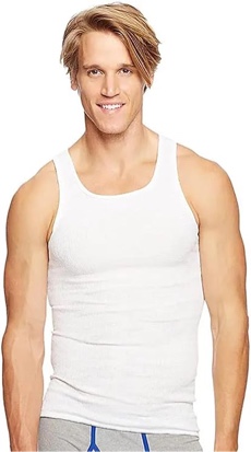 (Medium) Yas4t Tank Ribbed Nature Quality 100% Cotton Relax Undershirt