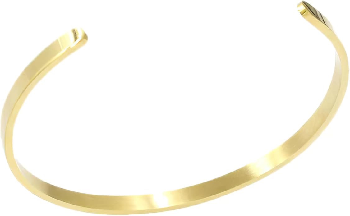 Women Man Cuff Open Adjustable Stainless Stack Bracelets Jewelry