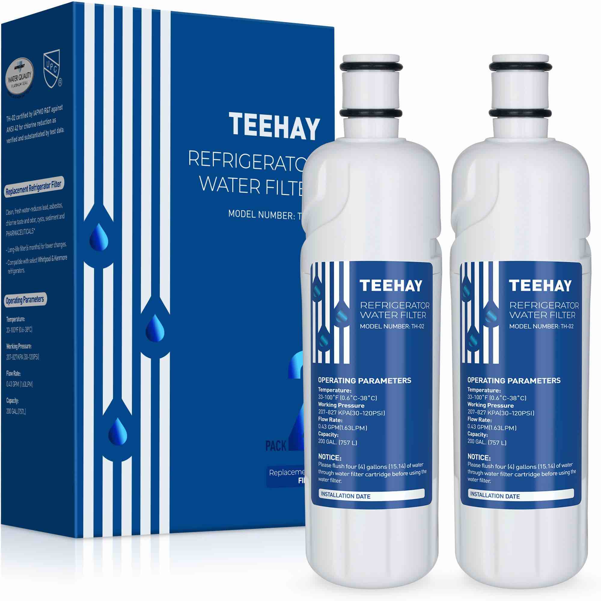 TEEHAY W10413645A Filter Replacement, TH02 Filter Compatible with W10413645A, EDR2RXD1, P9KB2L, P9RFKB2L, 9903, 46-9903, 9082, 469082, 2 PACK