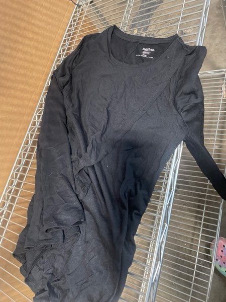 Motherhood Maternity Women's Maternity Long Sleeve Scoop Neck Lift Up Nursing Tee Shirt