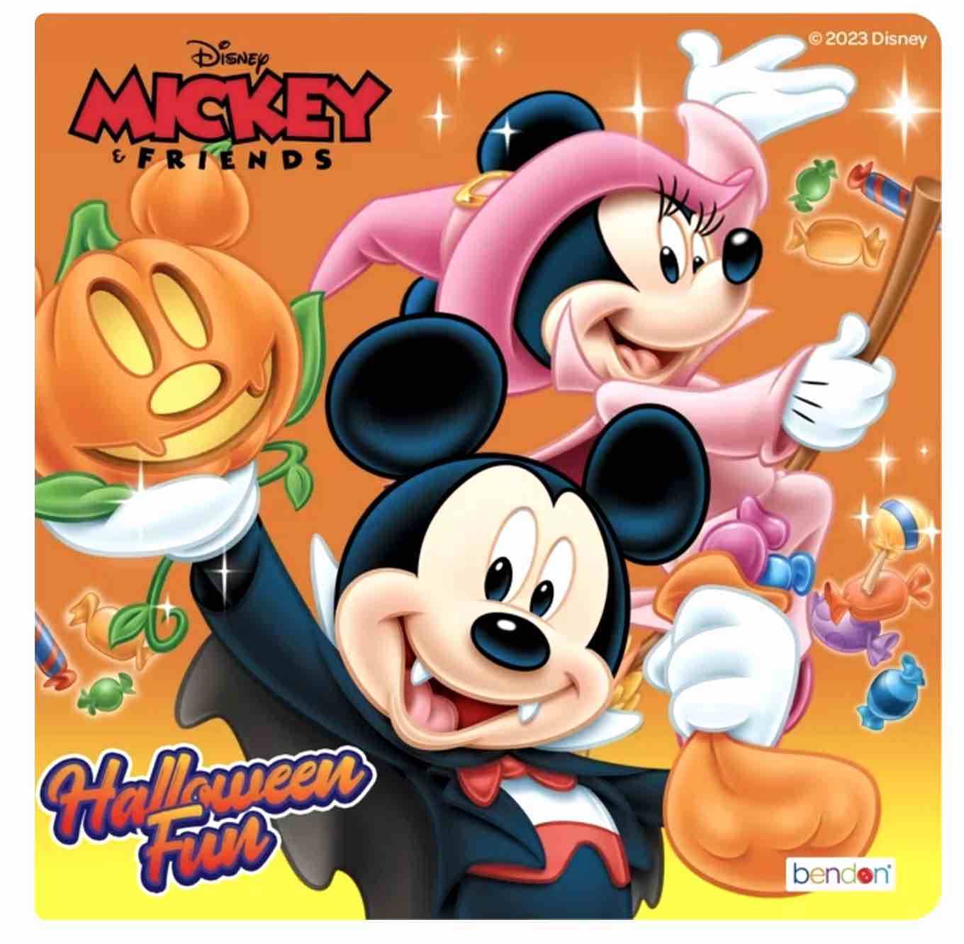Bendon Board Book, Disney Mickey & Friends, Halloween Fun, 6" X 6", 8 Pages
