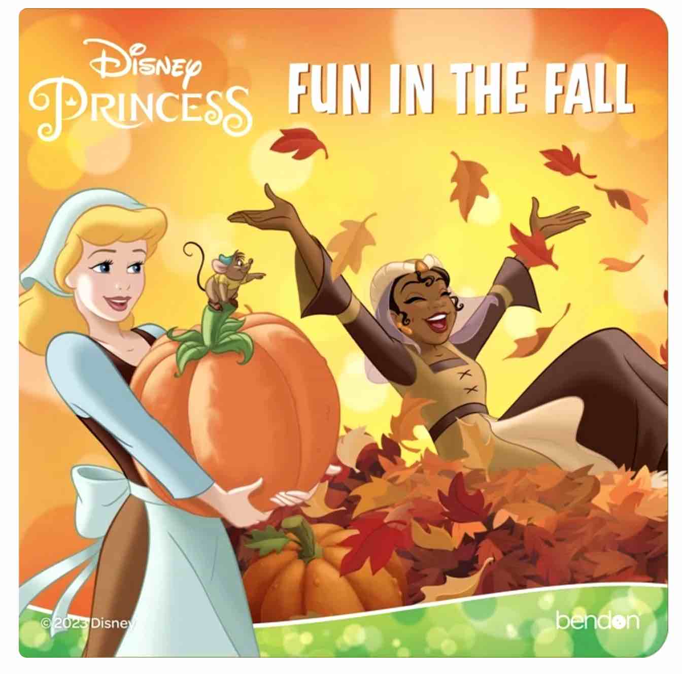 Bendon Board Book, Disney Princess, Fun In The Fall, 6" X 6", 8 Pages