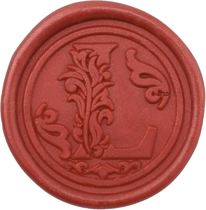 50pcs Wax Seal Stickers, Self Adhesive Wax Seal Stickers Initial Alphabet Wax Seal Stickers No Seal Stamp Needed Envelope Seal Stickers for Wedding Invitation Christmas(Red, L)