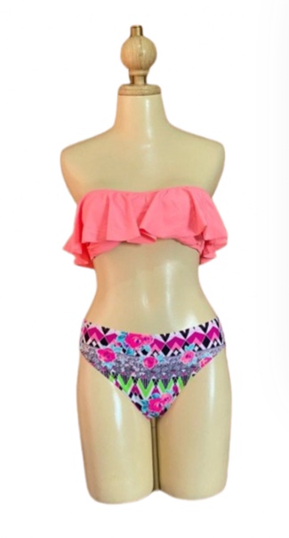 Peach floral Two piece swimsuit