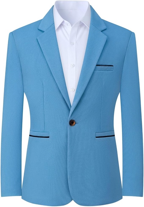 Mylldey Knit Blazer Men Business One Button Suit Jacket Regular fit Casual Sport Coat Mens Blazer