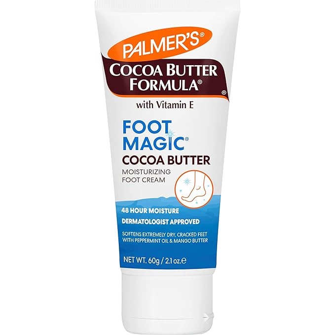 (Pack of 6) Palmer's Cocoa Butter Formula Foot Magic Moisturizing Foot Cream for Dry, Cracked Heels, Feet Moisturizer with Peppermint Oil & Vitamin E, 2.1 Ounces
