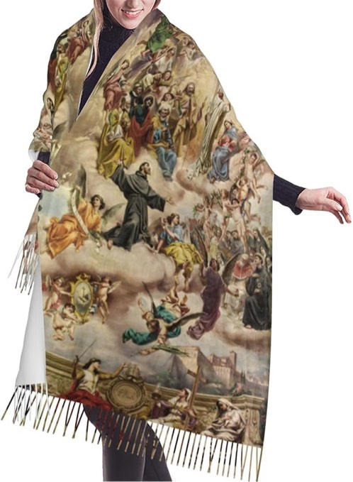 Christian Jesus Cross Scarves for Women Large Lightweight Floral Flower Spring Scarf