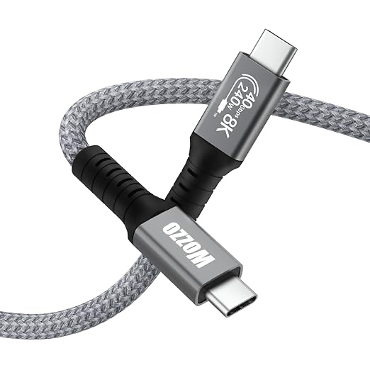 USB 4 Cable- 40Gbps Data Transfer, 8K Display, 240W Charging - Compatible with MacBook, iPad Pro, Hub, Docking, and iPhone 15 Pro/Pro Max (2.5FT)