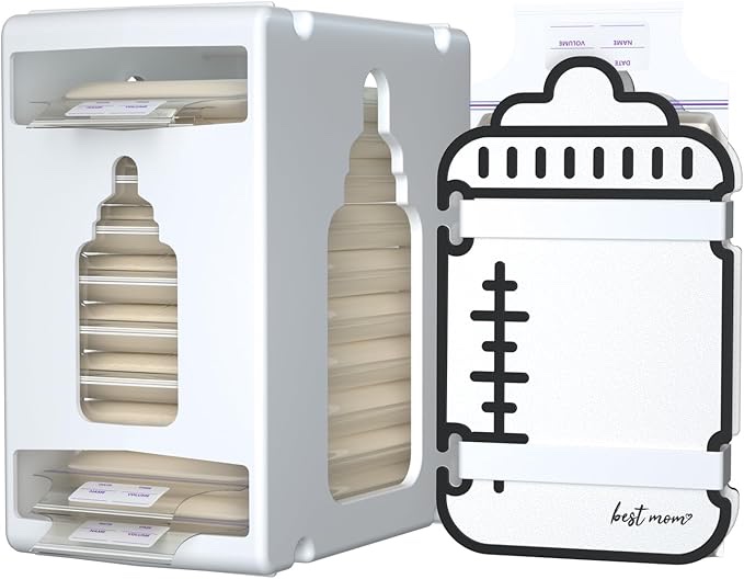 Breastmilk Storage Container with Freeze Milk Flat Storage Panel, Breast Milk Storage Bags Freezer Organizer - Hold Up to 60 oz -1 Freeze it Flat Panel