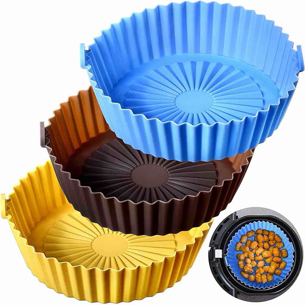 Air Fryer Silicone liner Pot, Air Fryer Oven Accessories, Air Fryer Silicone Liners Baking Safe Replacement for Parchment Liner Paper