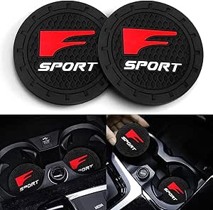 2 Pcs Car Cup Holder Coasters Compatible with Lexus F Sport Car Interior Silicone Non-Slip Accessories (2.75 Inch)