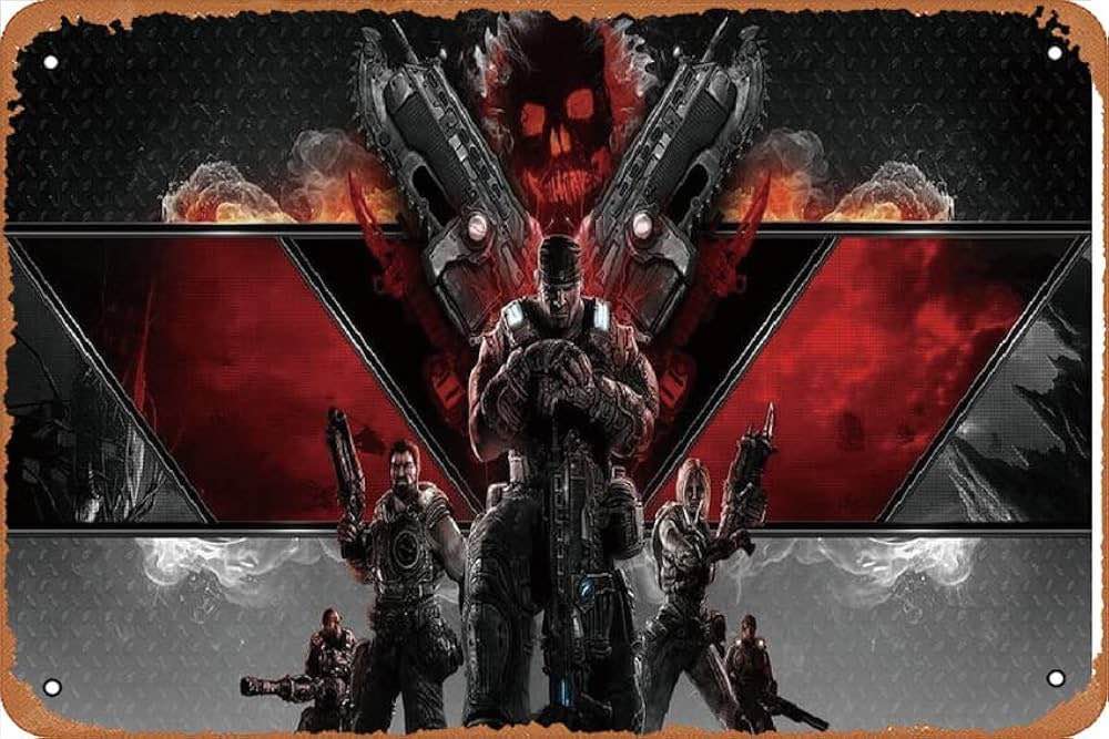 Gears 5 War Full Characters Game Poster,coffee wall stickers 8x12 inches