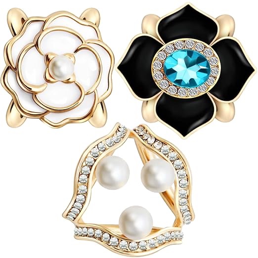 Roizsx scarf buckle rings for women tshirt clips for the side 3PCS