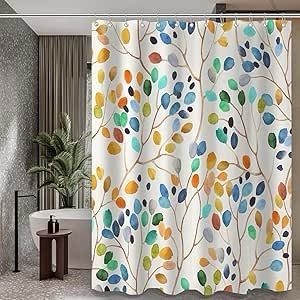 ZTTXL Bathroom Floral Shower Curtain, Waterproof Fabric Shower Curtain, Simple Pastel Blue Floral Shower Curtain ? with 12 Hooks 72x72 Inches?
