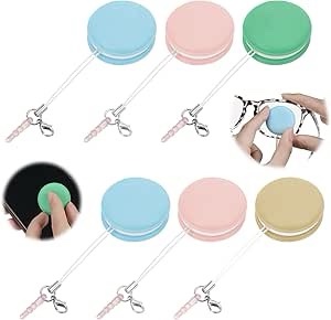 Uspeedy 6Pcs Macaron Mobile Phone Screen Cleaning Mobile Phone Screen Wipes Candy Color Mobile Phone Cleaning Cloth Mobile Phone Screen Wipe Ball with Portable Keychain