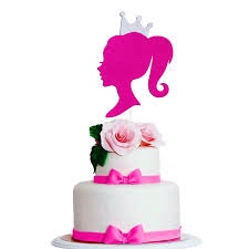 MINXICAI Princess Cake Toppers Hot Pink Glitter Doll Head Cake Picks for Barb Bachelorette Party Favors Princess Theme Baby Shower Birthday Party Cake Decorations