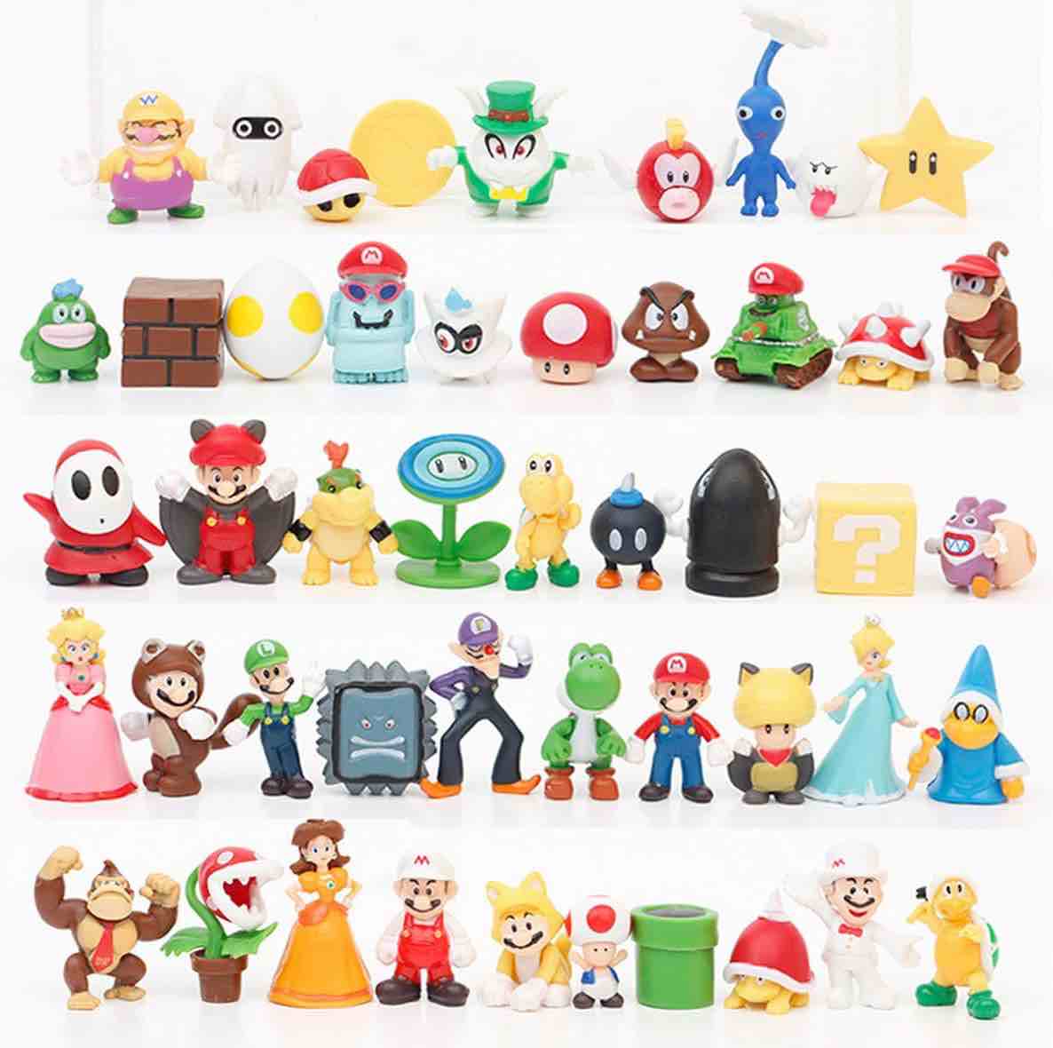 Gkaikpe Mario Toys,Mario Characters Mario Bros Action Figure Toys Decorating Series Playset (48 Pieces)…