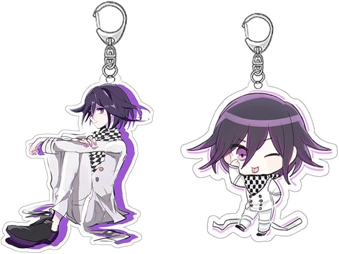 Tugia MPHX Ouma Kokichi Keychain,Anime Cosplay Costume Pendants 2pcs Multicolor