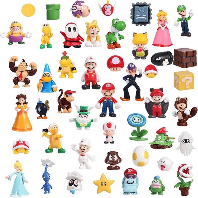 Mario Mario Characters Mario Bros Action Figure Toys Decorating Series Playset (48 Pieces)