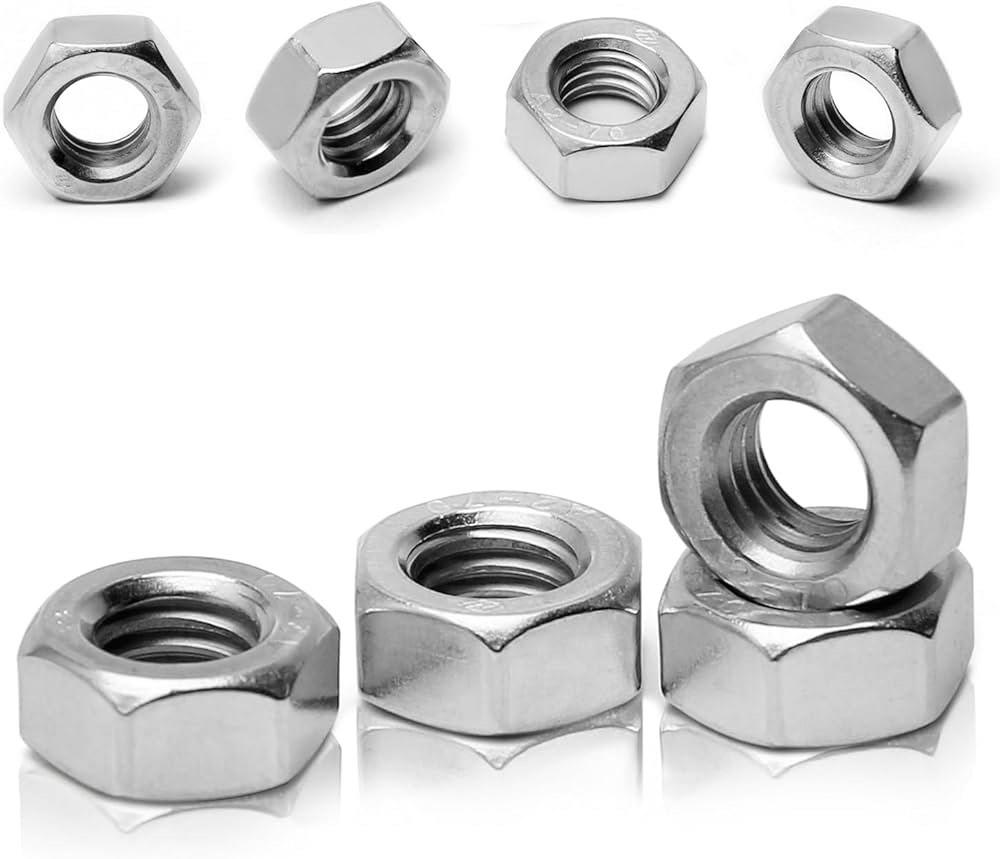 M8-1.25 Hex Nuts, 304 Stainless Steel, M8 x 1.25mm Hex Drive, Metric Nuts Fasteners, 13mm/0.5" Width, 6.5mm/0.25" Height, Heavy Duty Replacement Nut with Plastic Case for DIY Home Mechanism 20 Pack