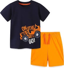 Bumeex Boy's Short Set, Navy Truck