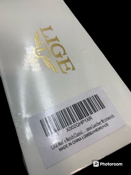 LIGE Men's watches fashion business analogue quartz watch men classic casual blue leather watches