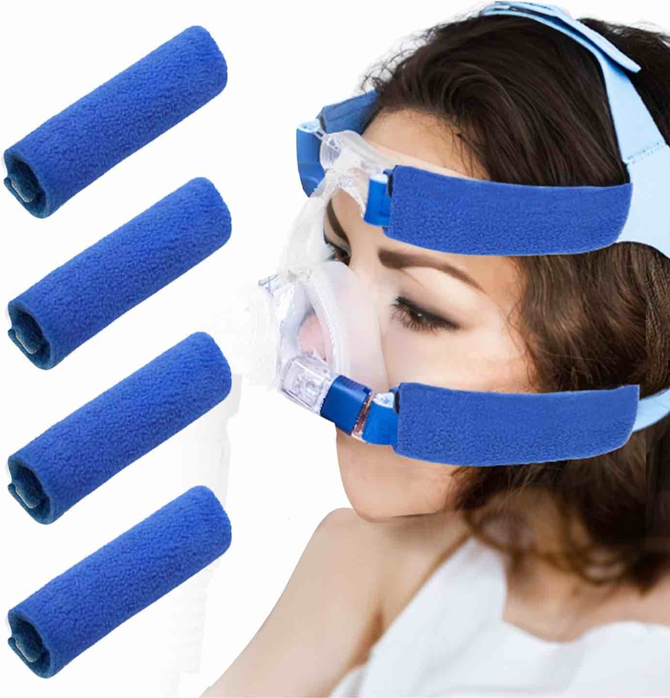 LONYEON 4-Pack CPAP Strap Covers - CPAP Pads Face Cushion Pads Compatible for CPAP Headhand Cover to Reduce Pressure and Facial Skin Friction - Reusable and Washable