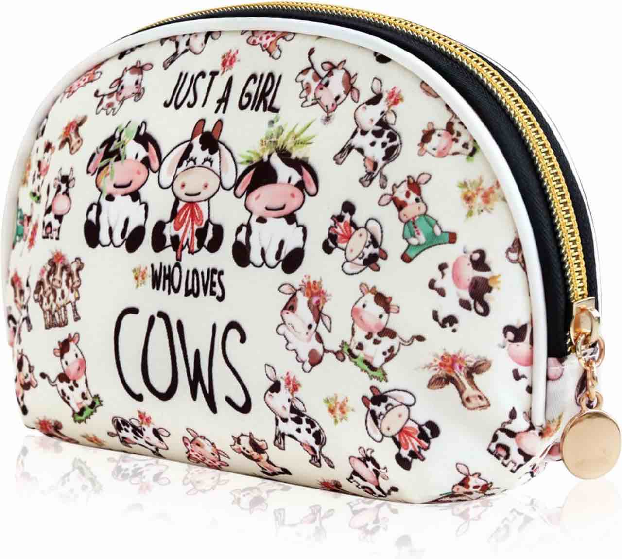 Zisnepq Half Moon Makeup Bag Cosmetic Bag, Cute Portable Makeup Purse Pouch for Women Girls, Colorful