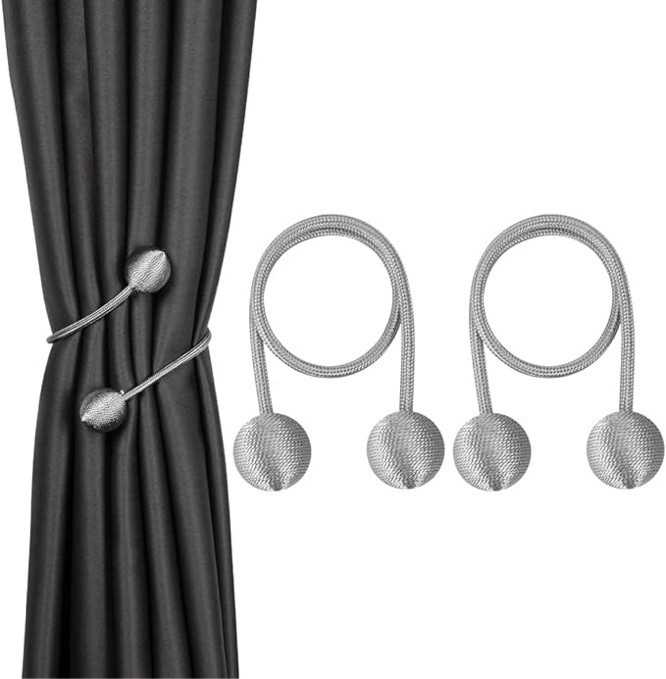 Curtain Tiebacks Clips Creative Window Drape Twist Tie Backs European Style Custom Made Curtain Holders Decorative Draperies Holdbacks (Grey)