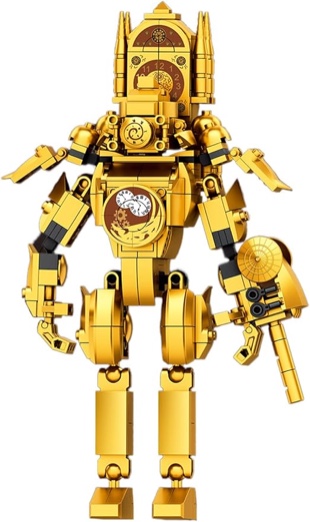 Toilet Game ClockMan Building Blocks Kits, 460Pcs Golden Titan ClockMan Building Blocks Toy for Fans Kids for Gifts