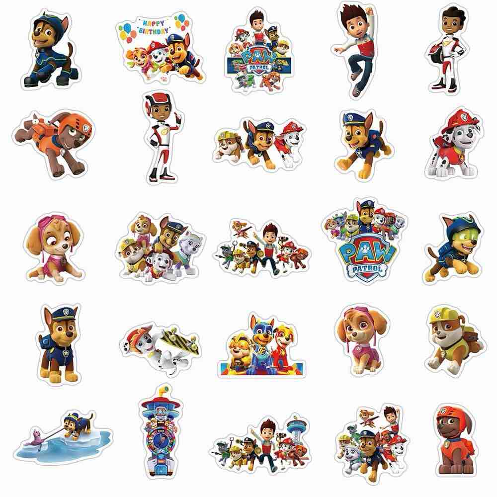 50PCS Paw Patrol Stickers, Black White Skull Stickers, Waterproof Vinyl Stickers Decals, Perfect for Water Bottle,Laptop,Cars,Motorcycle,Bicycle,Skateboard,Luggage,Bumper etc.
