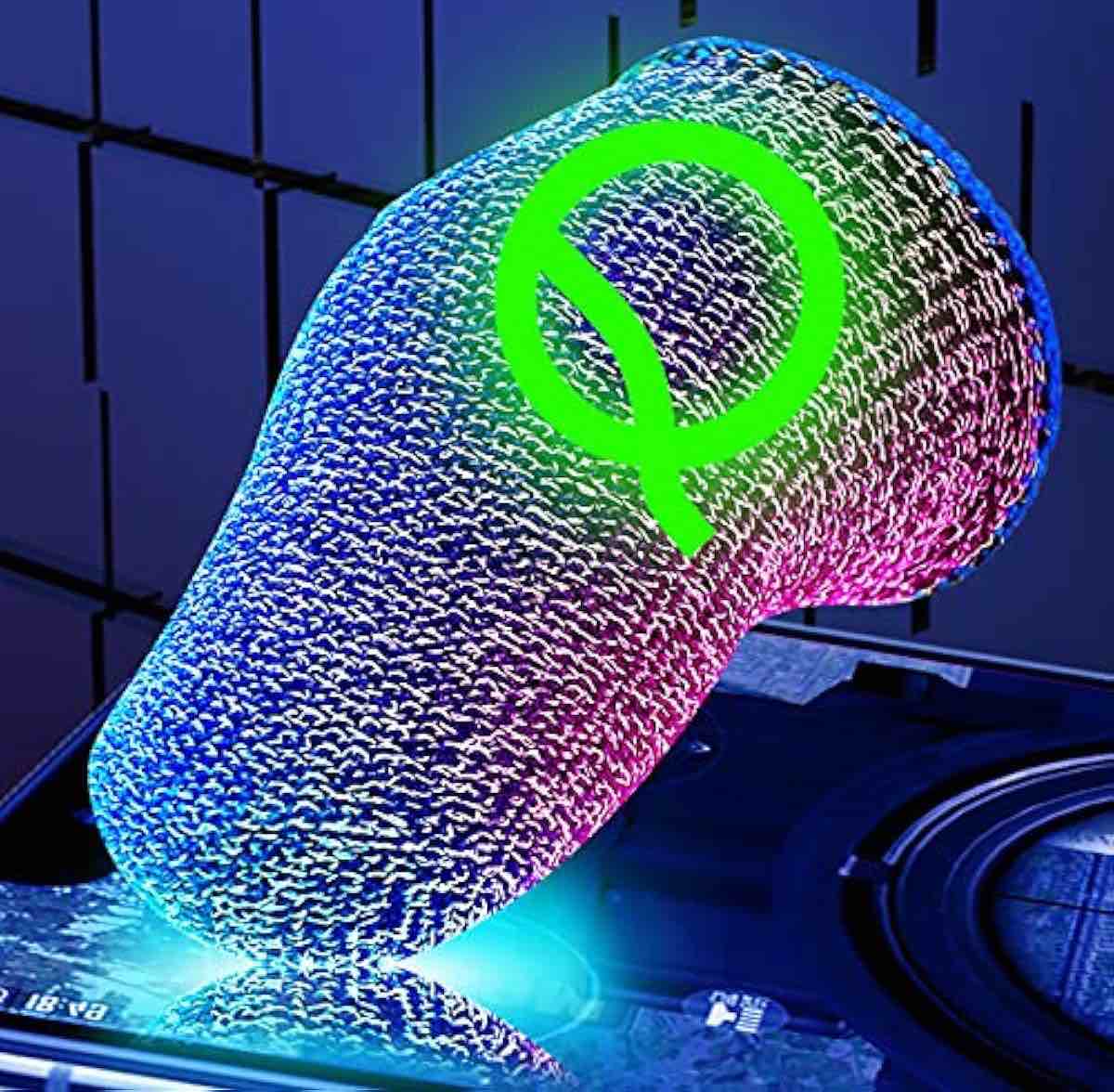 QQQ Black Fiber Blue Stripe Gaming Gloves for Sweaty Hands — Finger Sleeves Mobile Game Controllers — Anti-Sweat Breathable Thumb Sleeve League Legend, PUBG, Rules of Survival (Free Size)
