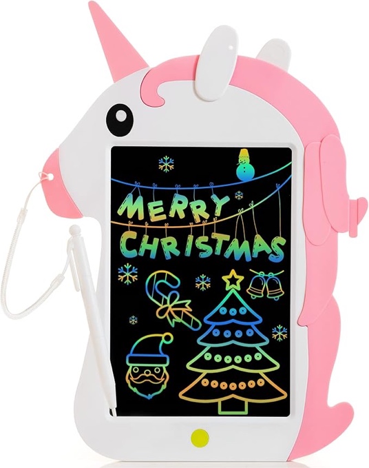 Unicorn LCD Writing Tablet Girls Toys, 8.5” Colorful Doodle Scribbler Board Learning Drawing Pad Educational Toy Birthday for Kids Age 3 4 5 6 7 8 9