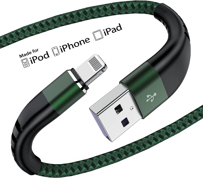 Lightning Cable 3ft, [Apple MFI Certified] iPhone Charger Cable 3 Feet, Strong Nylon Braided Cable 3 Foot Fast Charger Cord for Apple iPhone 14/13/12/11/X/XS/XR/8/iPad Mini Air?Green?