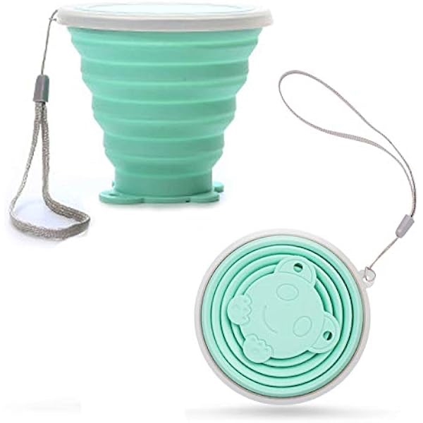 Collapsible Travel Cup | Silicone Folding Water Cups with Lids | Reusable Drinking Mugs Cup | Picnic Snacks Cups | Telescopic Camping Tumblers